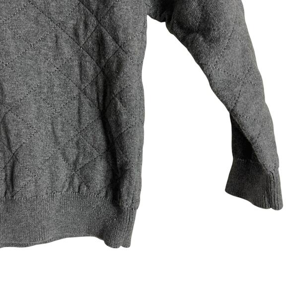 Stella McCartney Boy Gray Quilted Long Sleeve Crewneck Pullover Sweater Size 6 - Picture 6 of 8